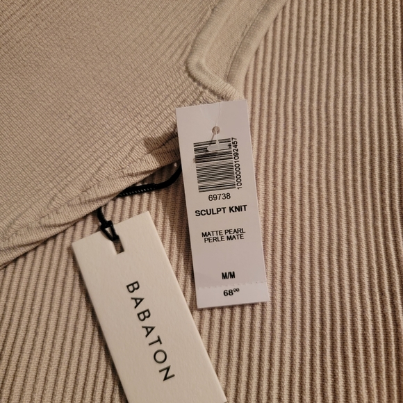 NEW Babaton Aritzia sculpt knit tank top - matte pearl / tan color - Picture 3 of 3